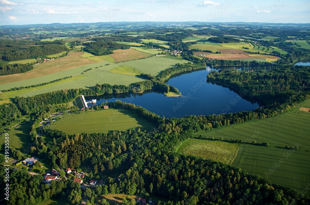 Naklejka premium aerial view of a dam