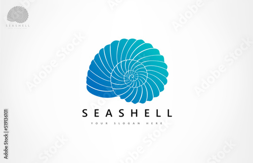Seashell logo vector. Nature design.