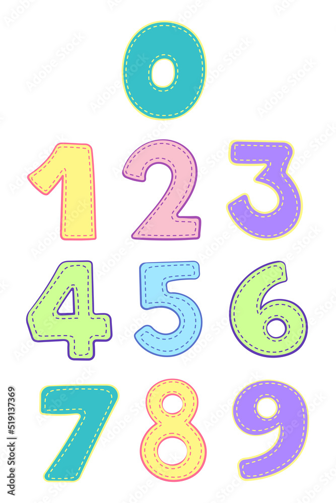 Set of funny cartoon numbers and mathematical operation signs. Vector illustration. Isolated on white background Set of funny cartoon numbers and mathematical operation signs. Vector illustration. Isolated on white background