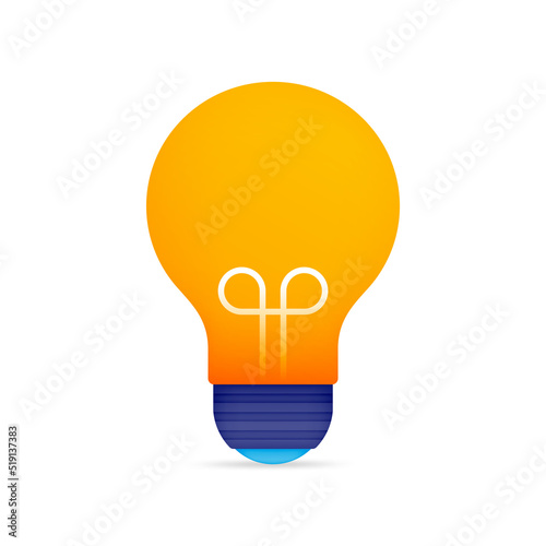 Vector design of 3D Light Bulb for intelligent mind, intelligence and lighting on learning. Illustration concept can be use for landing page template ui web mobile app poster banner website flyer ads