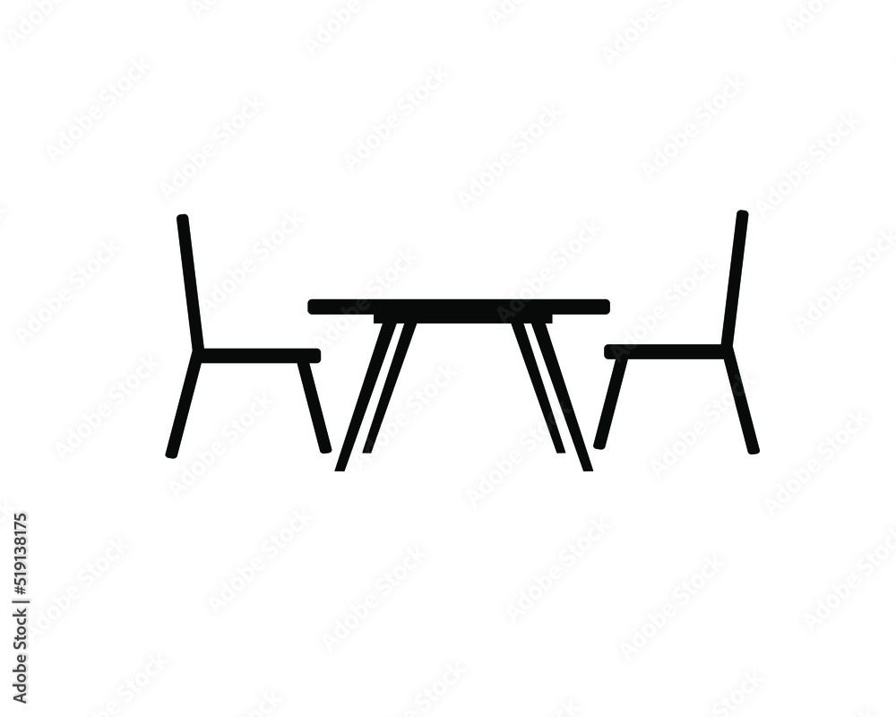 Street cafe - table and chairs. Flat vector icon. Street cafe - table and chairs. Flat vector icon.