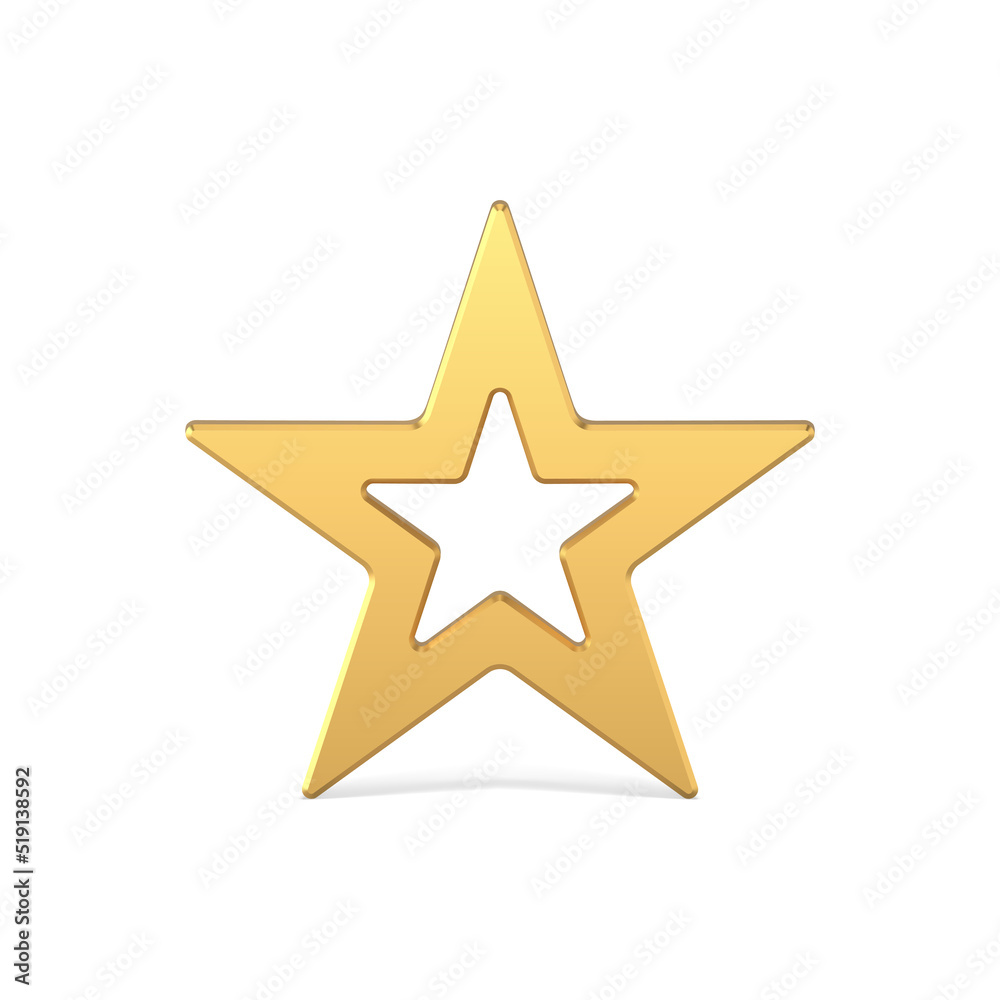 Expensive golden realistic metallic glossy five pointed star contour frame luxury design vector Expensive golden realistic metallic glossy five pointed star contour frame luxury design vector