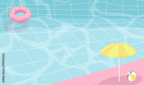 Cute Summer Pool background vector illustration. Swimming pool pastel color theme.