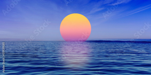 Fototapeta Naklejka Na Ścianę i Meble -  beautiful sunset background with an evening ocean view