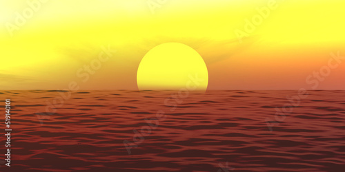 beautiful yellow sunset background with ocean view  © Khurram Shahzad