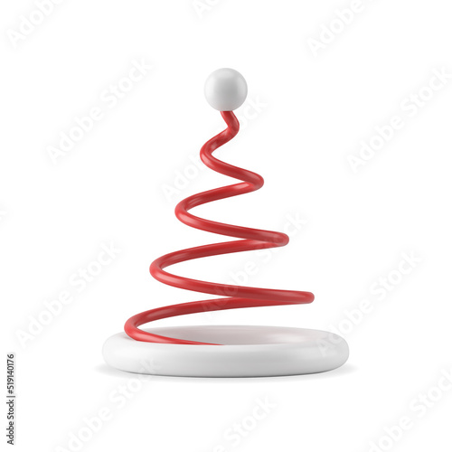 Abstract funny Santa Claus hat costume swirl twisted spiral with white furry pom pom on top vector
