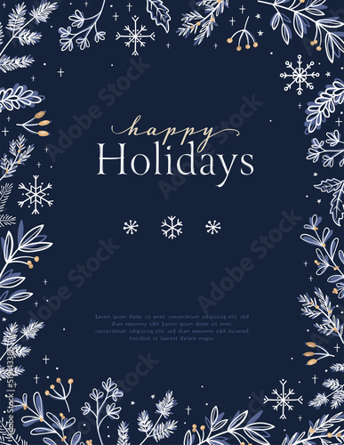 Lovely hand drawn Christmas design with text and decoration, elegant template - great for invitations, cards, banners, wallpaper - vector design photo
