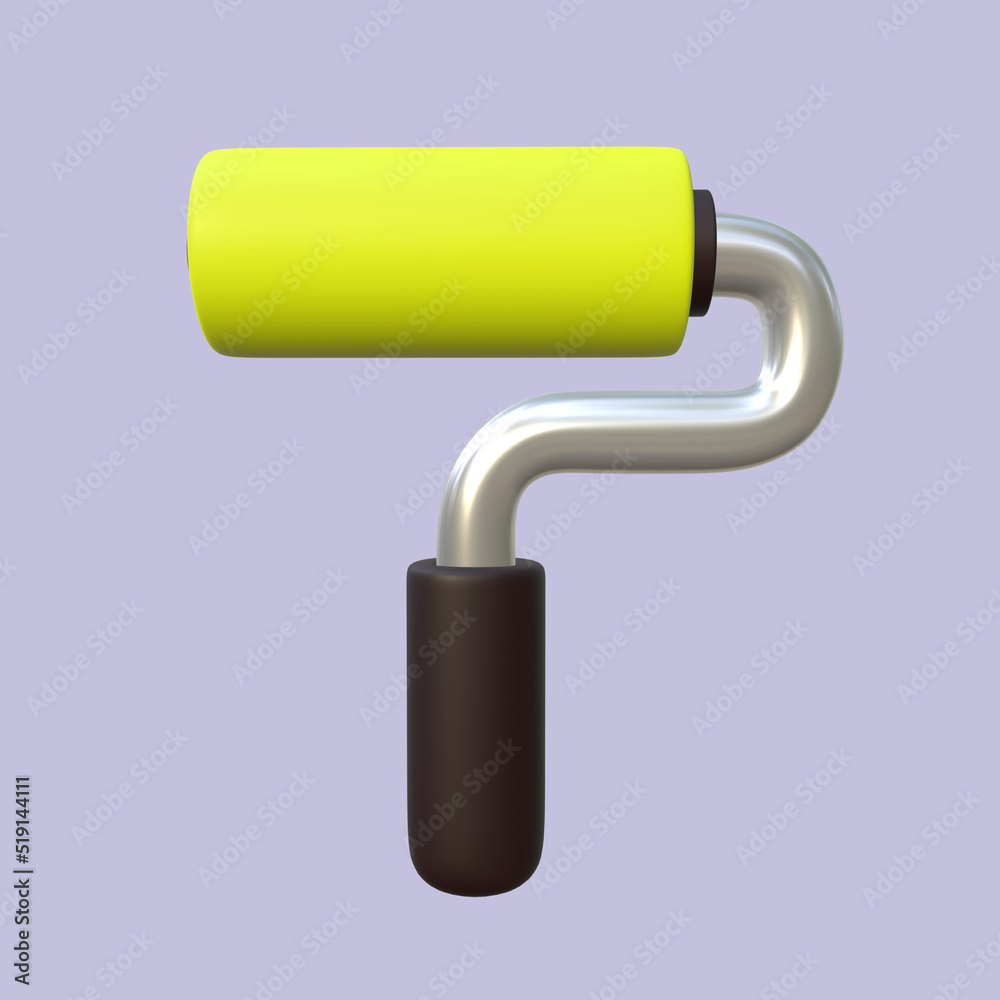 Stylized 3D Paint Roller Illustration Stylized 3D Paint Roller Illustration