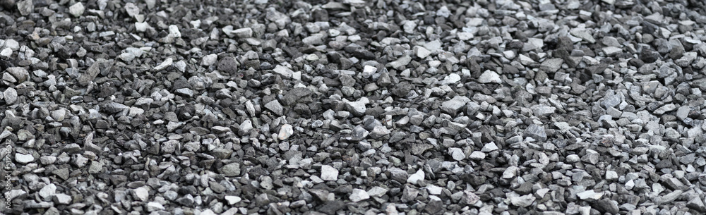 Sheben, gravel background close-up. Structured surface of crushed stone. Banner Sheben, gravel background close-up. Structured surface of crushed stone. Banner