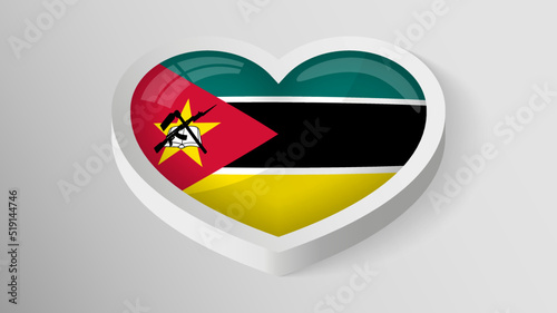 Free Download EPS10 Vector Patriotic heart with flag of Mozambique. - GFXLoad