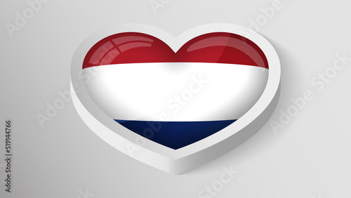Free Download EPS10 Vector Patriotic heart with flag of Netherlands. - GFXLoad