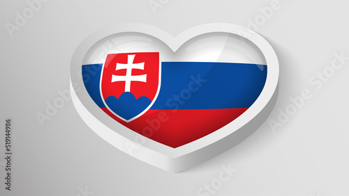 Free Download EPS10 Vector Patriotic heart with flag of Slovakia. - GFXLoad