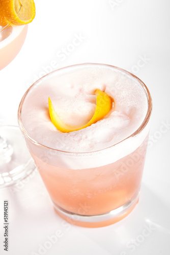 Negroni sour cocktail close up