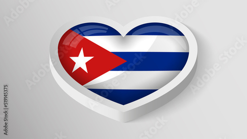 Free Download EPS10 Vector Patriotic heart with flag of Cuba. - GFXLoad