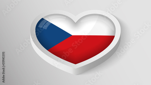 Free Download EPS10 Vector Patriotic heart with flag of CzechRepublic. - GFXLoad