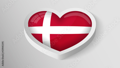 EPS10 Vector Patriotic heart with flag of Denmark