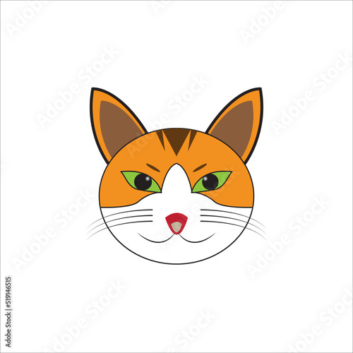 Fototapeta Naklejka Na Ścianę i Meble -  Cat head cartoon icon template web