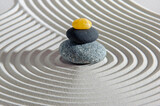 Japanese zen garten with stone and sand