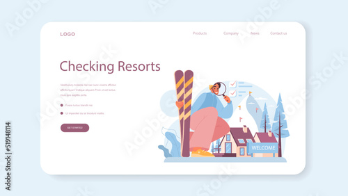 Tour agent web banner or landing page. Vacation organization agency