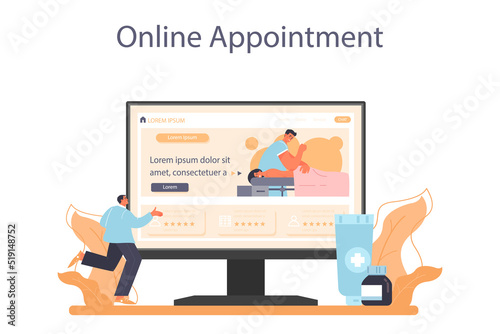 Masseur online service or platform. Massage back treatment