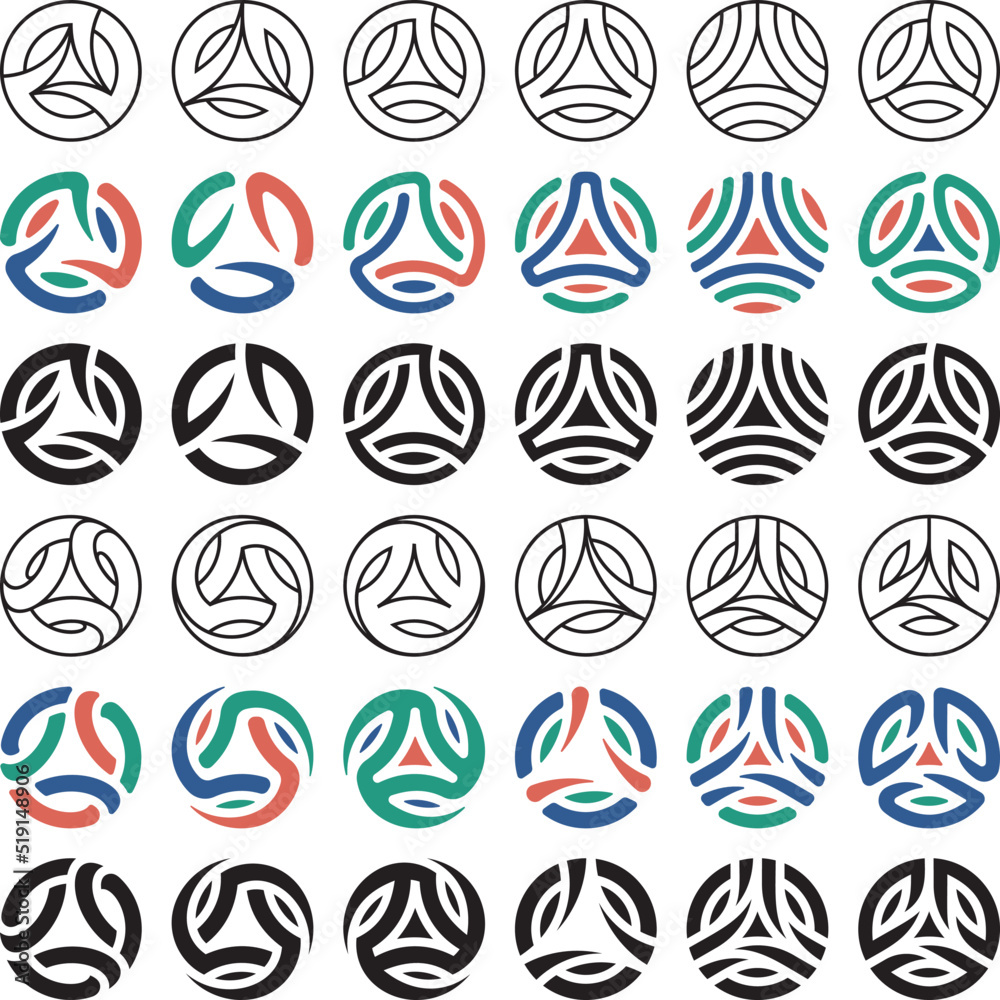 Set of Triangle Logo Templates. Vector Illustration Set of Triangle Logo Templates. Vector Illustration