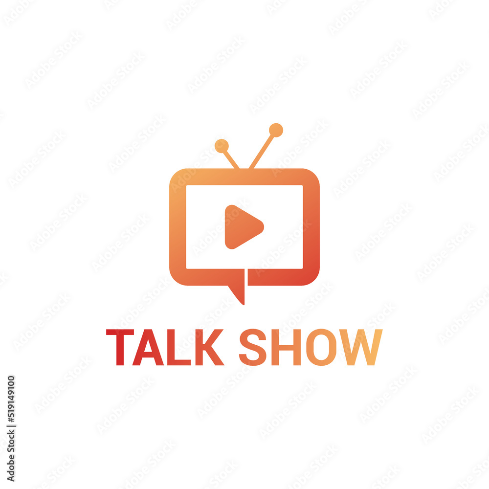 Talk Show, TV Channel, Media, Television, Content Creator Icon Logo Design Concept Talk Show, TV Channel, Media, Television, Content Creator Icon Logo Design Concept