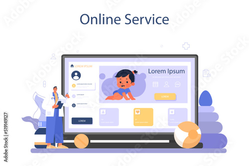 Pediatrician online service or platform. Doctor examining