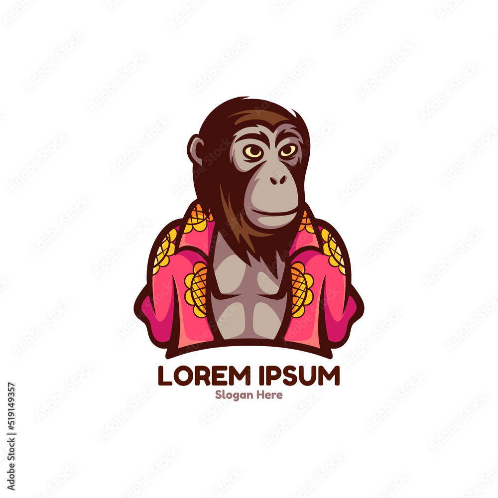 Monkey Holiday Character Logo Monkey Holiday Character Logo