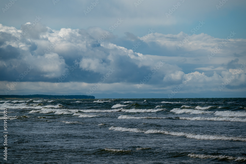 Windy day by Baltic sea, Liepaja, Latvia.