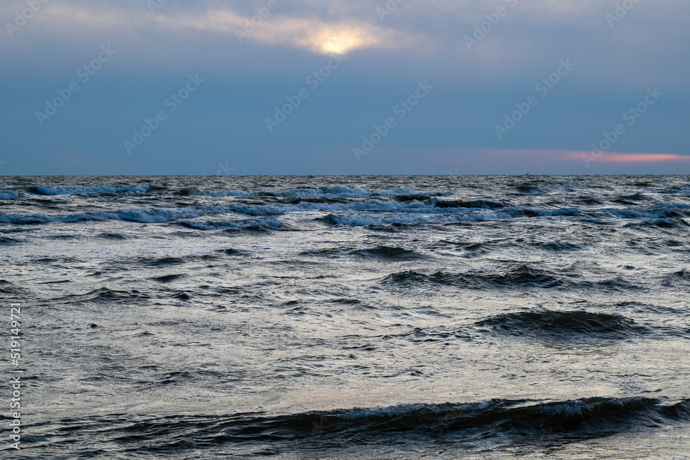 Windy day by Baltic sea, Liepaja, Latvia.