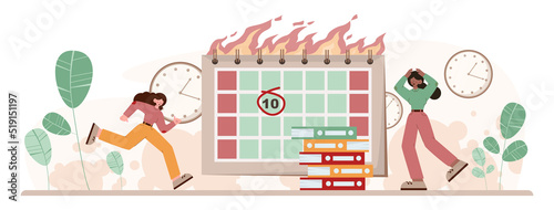 Office people with a lot of work. Deadline and busy lifestyle concept.