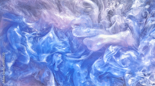 Wallpaper Mural Liquid fluid art abstract background. Blue acrylic paint underwater, galactic smoke ocean Torontodigital.ca
