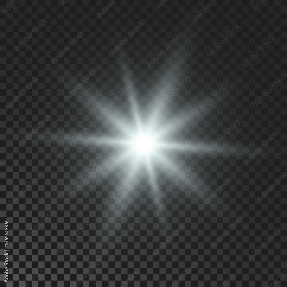 Obraz premium White glowing sparkling star