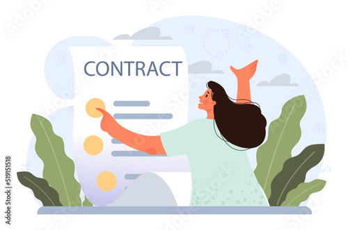 Deal concept. Entrepreneurs setting an official contract. Idea
