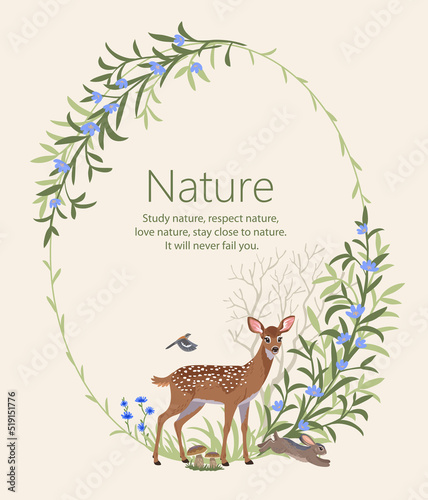 Beautiful and cute spotted deer. Vector illustration for your amazing design