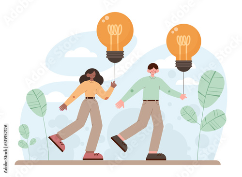 Idea concept. Creative innovations or solutions generation.