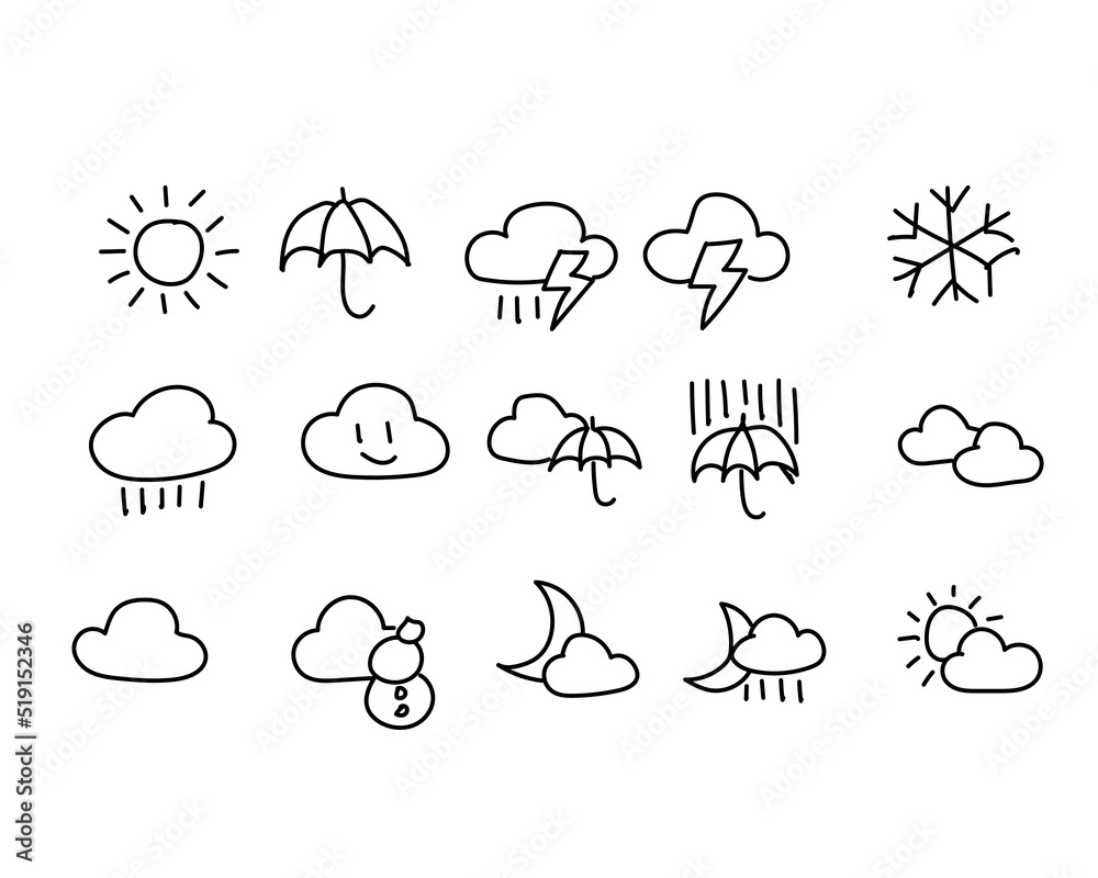 Obraz premium weather icon illustration cute
