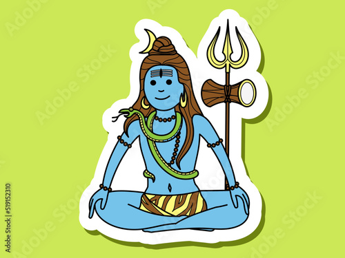 Lord Shiva sitting in meditation asana.