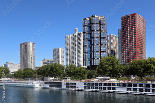 View of the tall buildings of the Beaugrenelle district in Paris
