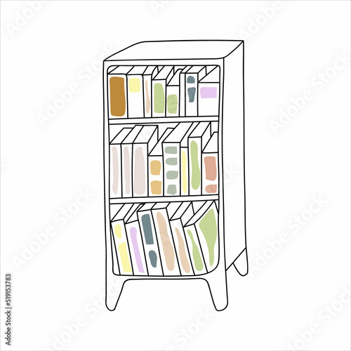 bookcase in doodle style