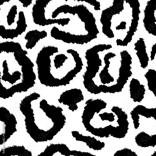 Leopard skin artwork imitation print. Vector seamless pattern