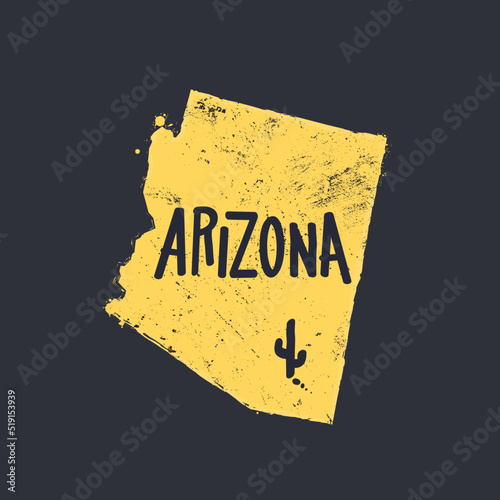 Textured Arizona state map vector illustration
