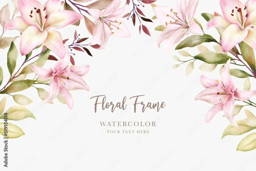 hand drawn lily floral background design