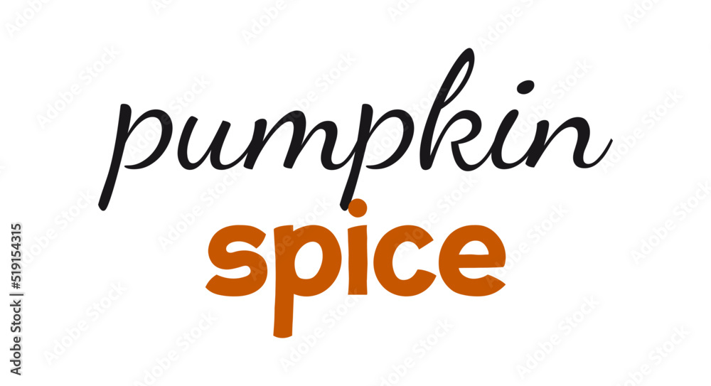 Pumpkin spice Vector ink lettering.  Modern calligraphy style. 