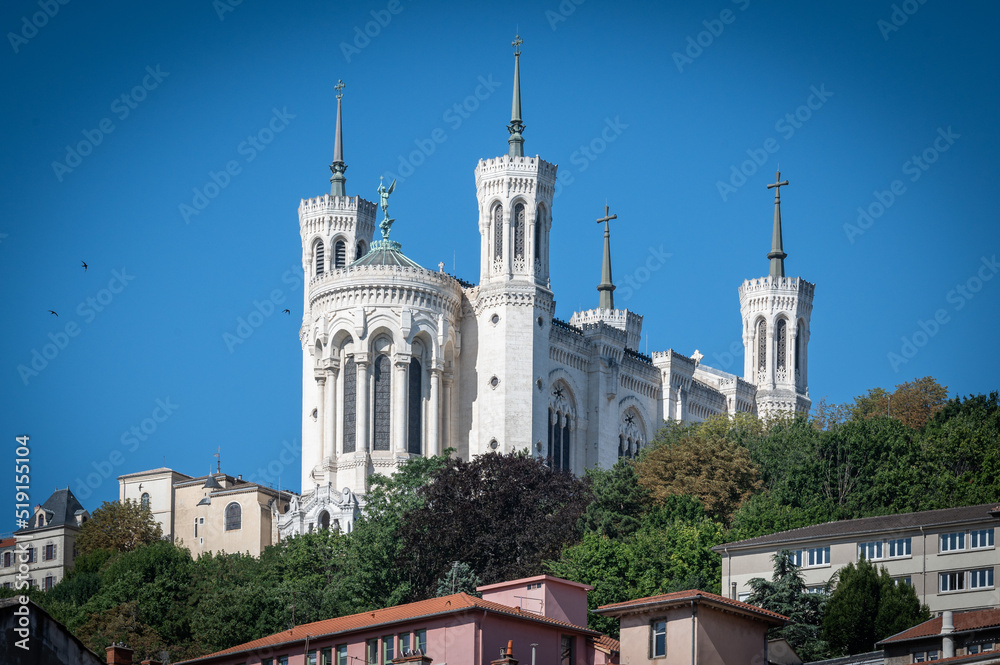 Basilica of Fourviere in Lyon city by day