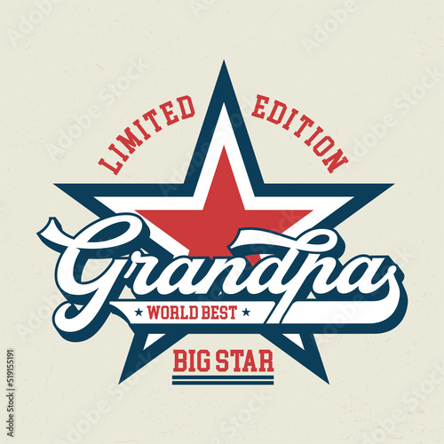 Word Best Grandpa - Tee Design For Printing