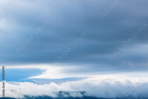 Cloud formation over a mountain