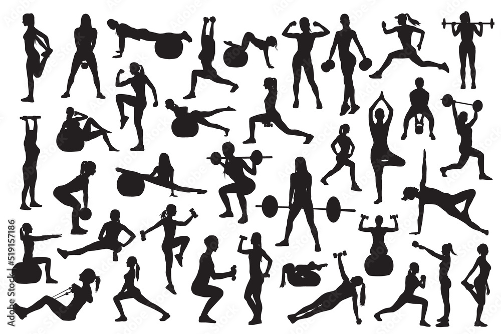 woman fitness silhouettes