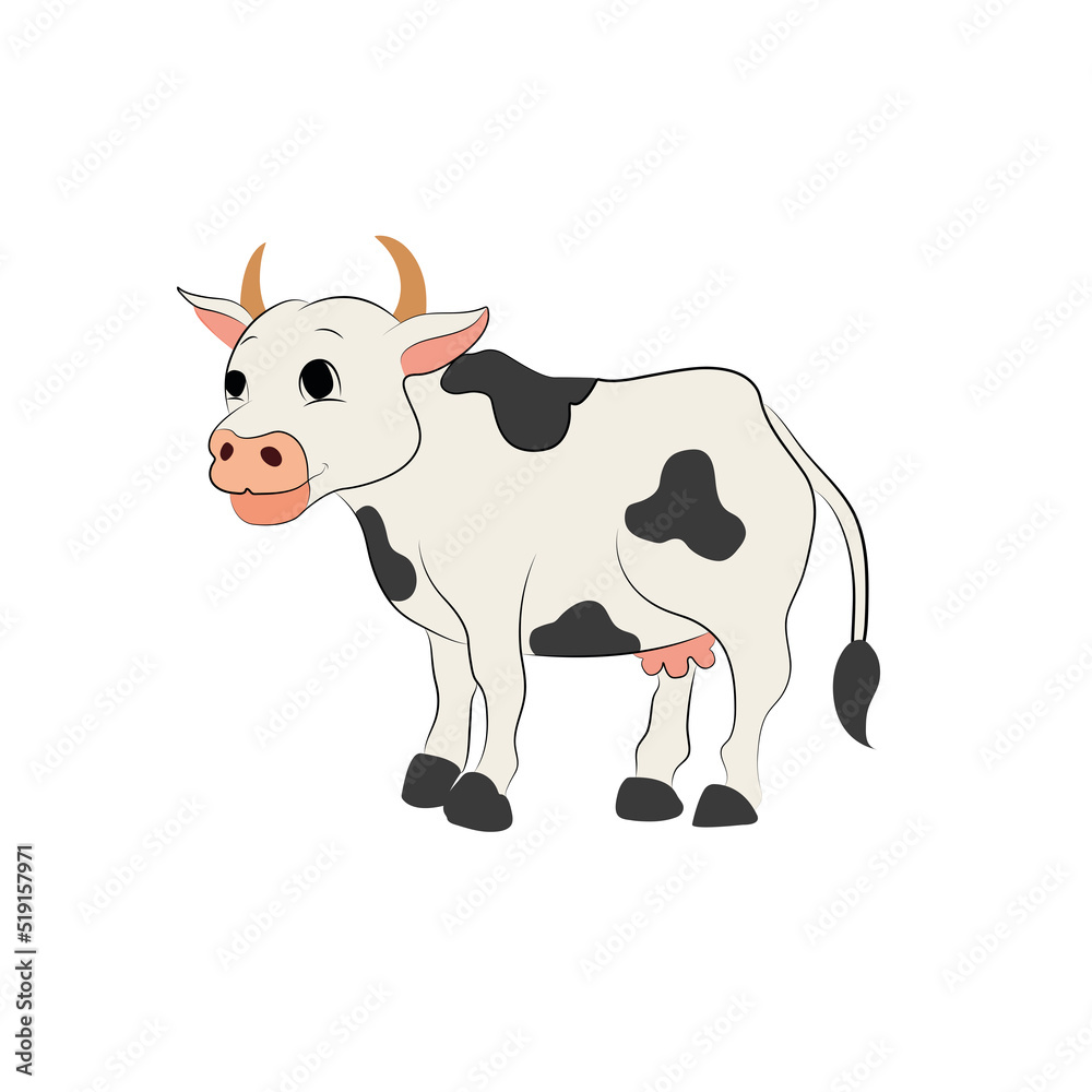 cow cartoon isolated on white