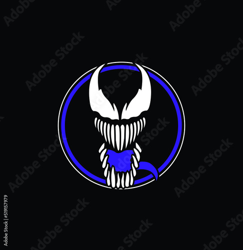 venom illustration for tattoos, poster and t-shirt, venom logo design.